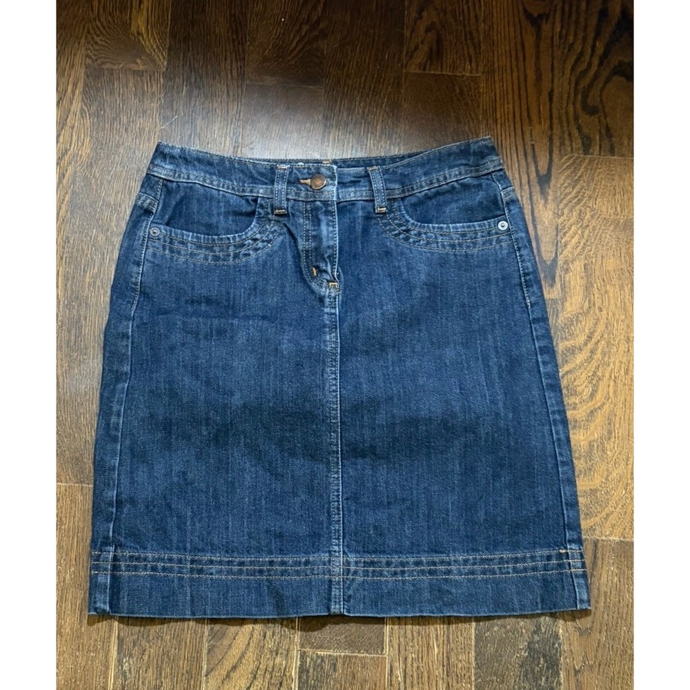 Boden Denim Skirt Size US 4R Medium Washing Stretch Preppy